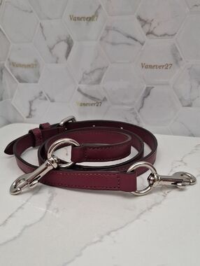 Replacement Saffiano Leather Adjustable Crossbody Strap - Burgundy/Berry Silver
